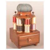 Antique Grain-Painted Poplar Sewing Caddy.