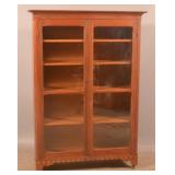 Hepplewhite Inlaid Cherry 2-Door Bookcase.