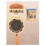Two Antique Painted Wood Pin Cushions.