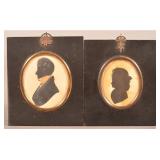 Miniature Silhouette Portraits of a Man and Woman.