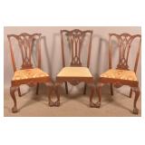 Three Chippendale-Style Mahogany Side Chairs.