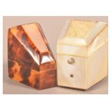 Mother of Pearl and Tortoiseshell Thimble Cases.