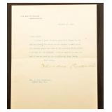 Autographed President Teddy Roosevelt Letter 1906.
