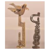 Brass Sewing Bird and Iron Sewing Clamp.