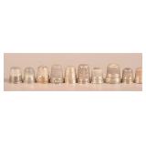 Ten Various Antique/Vintage Silver Thimbles.