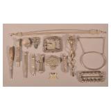 Lot of Unmarked Silver & Silver-Plate Accessories.