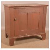American 19th C. Red-Painted Softwood Cupboard.