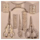 Lot of Antique Sterling Sewing Accessories.