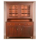 Lancaster Co., PA Sheraton Walnut Dutch Cupboard.