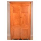 PA 19th C. Single-Part Blind-Door Corner Cupboard.