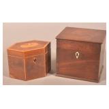 Two 19th Century Mahogany Tea Caddies.