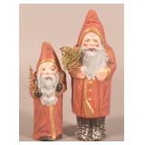 Two Contemporary Folk Art Belsnickel Santas.