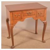 English Queen Anne Burlwood Dressing Table.