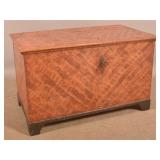 PA Federal Grain-Decorated Softwood Blanket Chest.