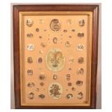 Framed Collection of Victorian Hair Art Samples.