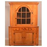 American Chippendale Mixed Wood Corner Cupboard.