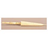 19th Century Folk Art Carved Bone Needle Case.