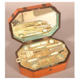 French 19th Century Satinwood Sewing Box.