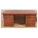 Massachusetts Victorian Mahogany Partners Desk.