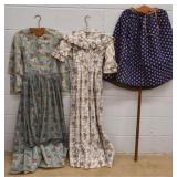Two Antique Dresses and a Quilted Petticoat.