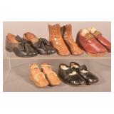 Five Pairs of Antique Leather Children