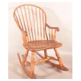 PA 19th Century Bow-Back Windsor Rocking Chair.