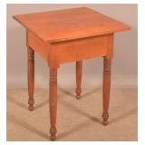 Sheraton Turned-Leg Tavern Table.