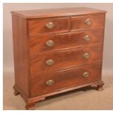 American Chippendale Mixed-Wood Chest of Drawers.