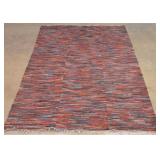 Antique Woven Room Size Rag Rug.