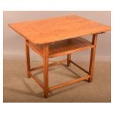 Primitive Softwood Stretcher-Base Tavern Table.