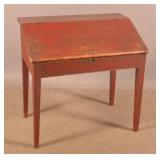 PA Country Hepplewhite Softwood Slant-Lid Desk.