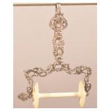 19th Century Dutch Silver and Bone Spool Knave.