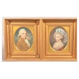Pair of 19th Century Pastel Watercolor Portraits.