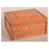 Antique PA Inlaid Walnut Trinket/Sewing Box.