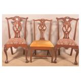 Three Chippendale-Style Mahogany Side Chairs.