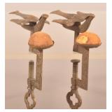 Pair of Victorian Brass Sewing Birds.