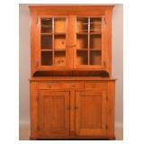 PA Federal Cherry 2-Part Dutch Cupboard.