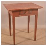 PA Country Hepplewhite Red-Painted Softwood Stand.