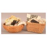 Two Baskets Filled with Antique Lace.