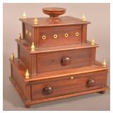 English 19th Century Mahogany Sewing Caddy.