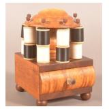 PA Mixed Wood Sewing Caddy Dated 1832.