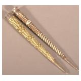 Two Antique Silver-Mounted Knitting Needle Cases.