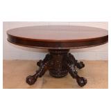 Mahogany Circular-Top Pedestal Extension Table.