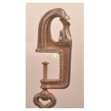 Antique Cast Iron Figural Sewing Clamp.