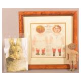 Two Antique Printed Cloth Doll Patterns & a Doll.