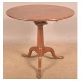 19th C. Walnut Birdcage Tilt-Top Table.