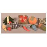 Eight Various Antique/Vintage Fabric Pin Cushions.
