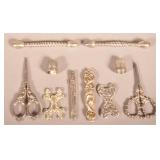 Lot of Antique Sterling Sewing Accessories.