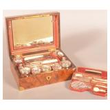 Herbert French Burlwood Ladies Necessaire.