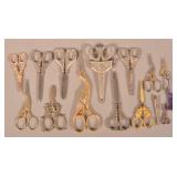 Lot of Various Antique Sewing Scissors.
